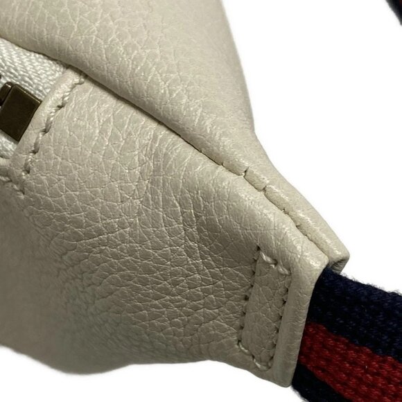 Auth GUCCI Print Small Belt Bag 527792 White Leather Bum Bag - Picture 11 of 16